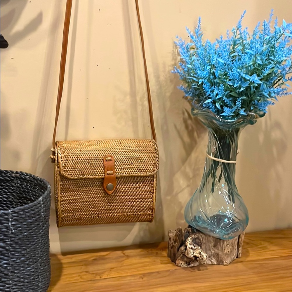 Handcrafted Rattan Crossbody Purse
